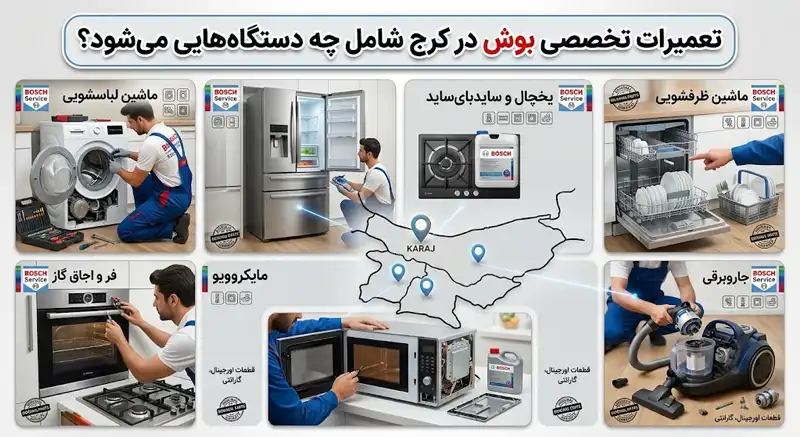 تعمیرات تخصصی بوش در کرج چه دستگاههایی را شامل میشود؟